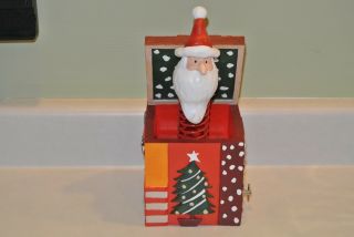Mib Dept 56 Santa Jack In A Box Musical Music Here Comes Santa Claus Rare Find