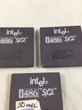 Intel 486 Sx2 50mhz A80486sx2 Sx845 I486 Cpu Processor Gold Vintage Rare