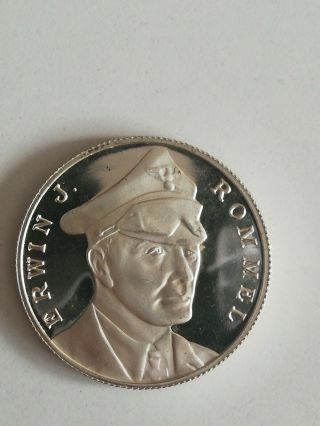 Medal Rommel Erwin J.  Afrikakorps rare proof silver 3