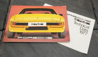 Rare 1977 Porsche 924 Sales Brochure W/spec Sheet/technical Data