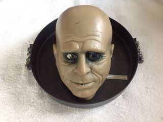 Rare Vintage Gemmy Halloween Butler Uncle Fester Head Candy Dish Bowl Jeeves
