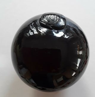 Vintage Authentic Very Rare Black Glass Fishing Net Float Ball