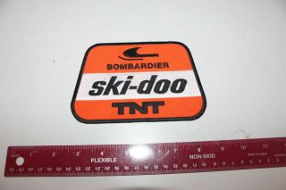 Vintage Bombardier Ski - Doo Tnt Sew On Patch Orange And White Snowmobile Sled