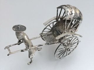 Antique Hallmarked Chinese Export Silver Rickshaw Figure