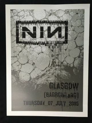Very Rare Nin Live With Teeth Glasgow 2005 Limited Edition Tour Poster Litho