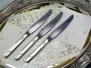 Oneida Community 1946 Queen Bess Ii Tudor Plate Silver Solid Dinner Knives 9 " L