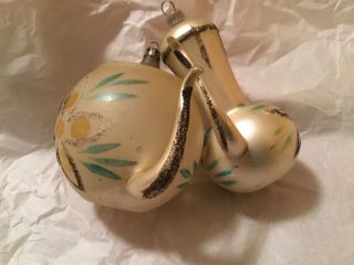 Antique Blown Glass Teapots Christmas Tree Ornaments w/Glass Glitter 2