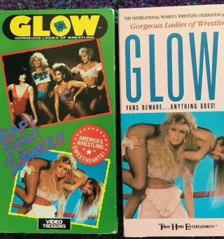 2 Vhs Video Tapes Glow Gorgeous Ladies Of Wrestling 1,  3 Best Of Rare Vintage