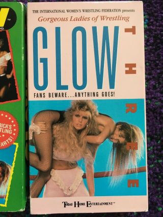 2 VHS Video Tapes GLOW Gorgeous Ladies of Wrestling 1,  3 Best of RARE VINTAGE 3