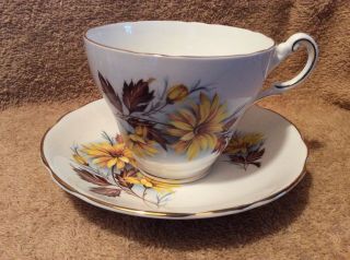 Vintage Regency English Bone China Tea Cup & Saucer Flowers England Gold Trim