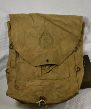 1950s Antique Vintage Boy Scouts Of America Bsa Canvas Backpack Bag.  Scouting.