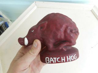Vintage Arkansas Razor Backs " Batch Hog " Football Pig Piggy Bank Ceramic Rare
