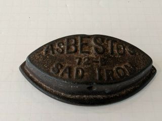 Antique Vintage Asbestos 72 - B Sad Iron