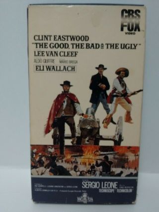 The Good,  The Bad And The Ugly (1966) Rare Cbs Fox Vhs - Clint Eastwood