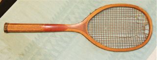 Antique Cb Co.  Alamo Wooden Tennis Racket 14 Oz Wood Rare Vintage