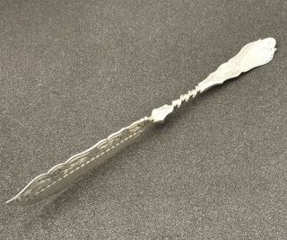 Ornate Victorian Coin Silver Albert Coles Master Butter Knife C1860s