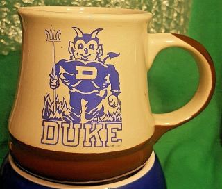 Vintage 1955 Thru 1965 Duke University Blue Devils Ceramic Mug Rare Graphics