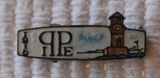 1 3/8 " Souvenir Tie Bar Panama Pacific Expo Enameled W.  Tower; Rare Ppie Item