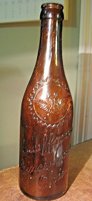 Vintage Kauffman Brewing Co.  Amber Beer Bottle Cincinnati,  Ohio Embossed Antique