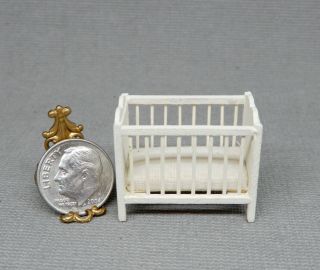 Vintage S Hoeltze Miniature Baby Doll Crib Artisan Dollhouse Miniature 1:12 1:24