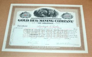 Gold Bug Mining Company 1909 Antique Stock Certificate