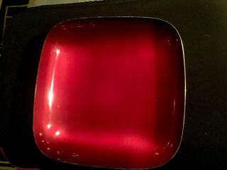 Mid Century Reed & Barton Silverplated Square Bowl Embassy Red 1141 8 " X 8 "