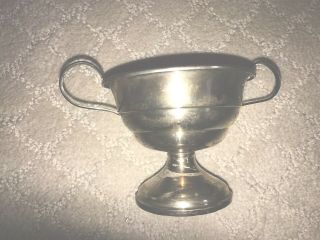 Vintage Sterling Silver Sugar Bowl With Two Handles -