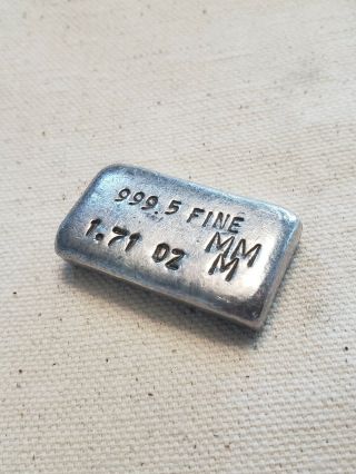 Rare Mmm Poured Silver Bar/ingot.  9995 Colorado Vintage Silver 