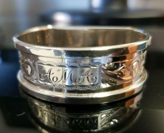 Vintage Silver Napkin Ring.  12 Grams - 1950 Henry Griffith & Sons Ltd D Shaped