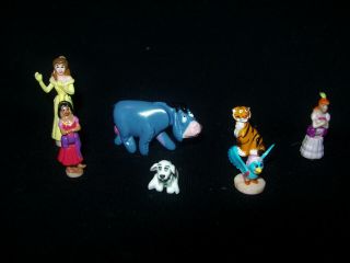 Polly Pocket 7 Disney Figures (eeyore,  Esmerelda,  Ugly Sister,  Dalmatian)