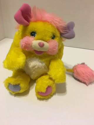 Vintage Mattel 9 " Yellow & Pink Potato Chip Popples Popple Stuffed Animal Plush