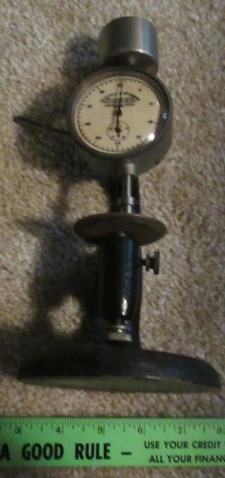 Vintage Randall Stickney Dial Indicator Thickness Gauge Cast Iron Stand