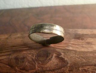 Stunning Anglo Saxon Band Ring With Engravings - Metal Detecting Find