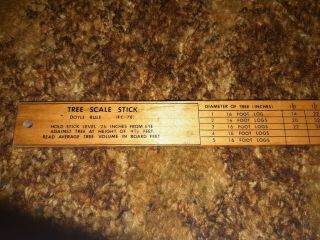 Vintage Doyle Log Scale Stick Logging Conway - Cleveland Grand Rapids Michigan