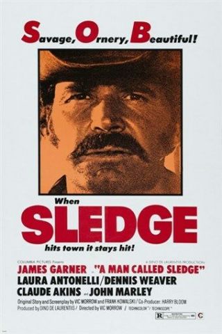 Vintage Movie Poster A Man Called Sledge Grit Adventure James Garner 24x36