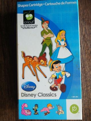 Disney Classics Cricut Cartridge Rare Linked Tinkerbell Peter Pan Bambi Pinnochi