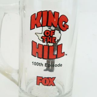 Rare King of the Hill 100th Episode Glass Beer Mug,  Hank Hill In Tuxedo Stein 2