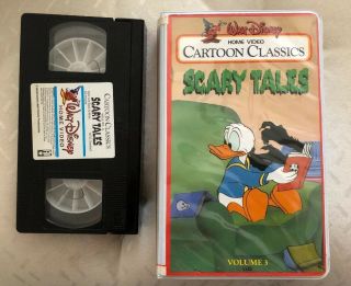 Disney Cartoon Classics Scary Tales Vhs Volume 3 Clam Shell Case Release Rare