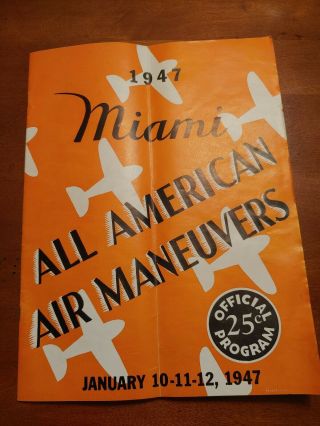 1947 Miami All American Air Maneuvers Official Program Rare