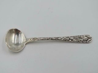 Antique Circa 1900 J.  S.  Macdonald Sterling Silver 4 " Long Floral Salt Spoon