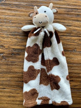 Cutie Pie Brown Cow My 1st Blanket Buddy Plush Toy Security Lovey Bull Rare