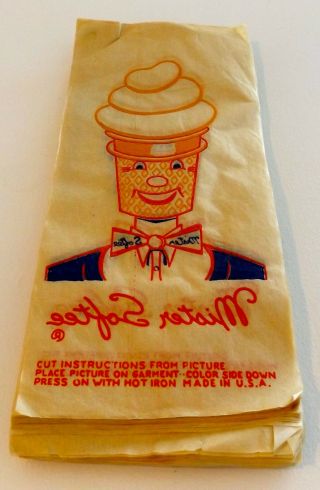 Vintage 100 Rare Mister Softee Ice Cream Advertising Iron On Premium Giveaways