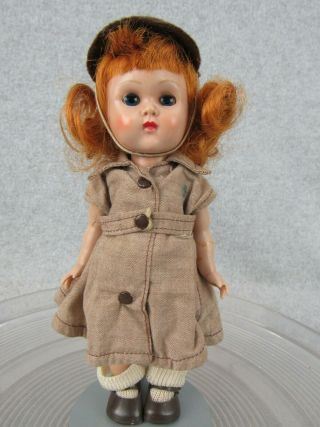8 " Vintage Vogue Ginny Walker Doll Red Head In Tagged Brownie Outfit Pat.  Pend.