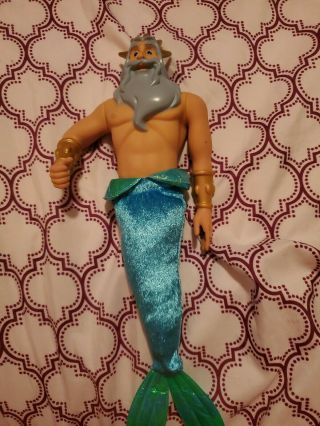 Rare Disney Store The Little Mermaid Ariel King Triton Doll