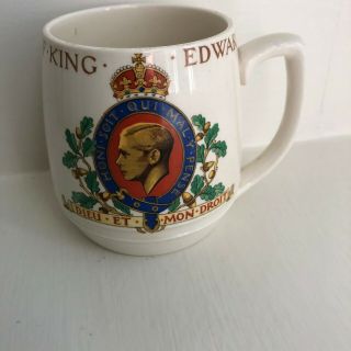 Minton Coronation Mug Of King Edward Viii May 1937 British Royal Porcelain Rare