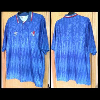 Chelsea Fc 1989/1991 Ultra Rare Football Shirt Umbro Vintage L