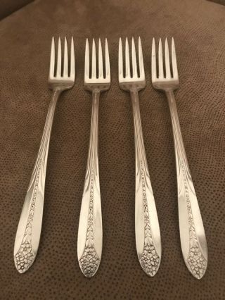 Princess Royal Dinner (grille) Fork,  By National Silver Co.  (set Of 4)