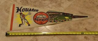 Vintage Houston Astros Full Sized Pennant - 28 1/2 Inch - Rare Graphics