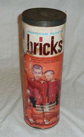Vintage Halsam American Plastic Bricks Building Set No.  725 With 332 Parts Vg