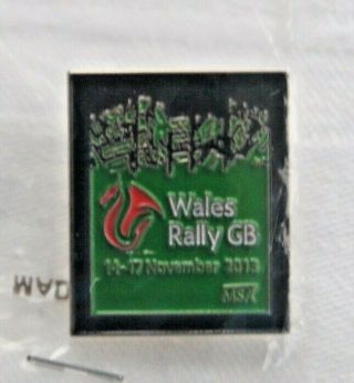 Wales Rally Gb 2013 Official Lapel Pin Badge Rare.  Bnip.
